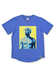 Rapper tupac keep ya head up t-shirt in royal blue