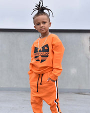 kids wu-tang is for the children tracksuit in bright orange