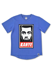 Kanye West for president kids hip hop tee in blue