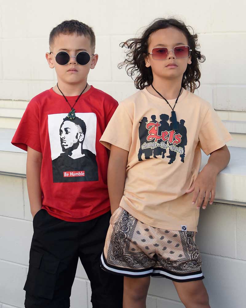 Kids Bone Thugs N Harmony Rap Hip Hop T-Shirt in Tan