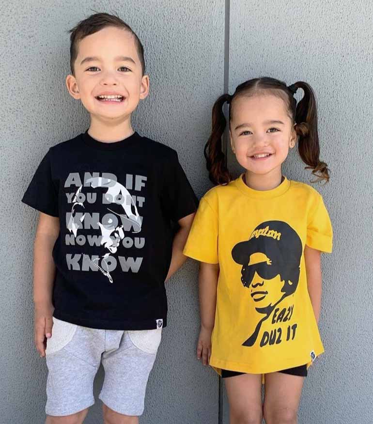 Kids Biggie Smalls Notorious BIG Rap Hip Hop Shirt in Black