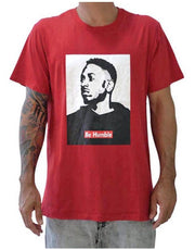 Mens hip hop t-shirt kendrick lamar be humble in red