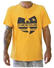 Mens wu-tang is for the children hip hop t-shirt in yellow